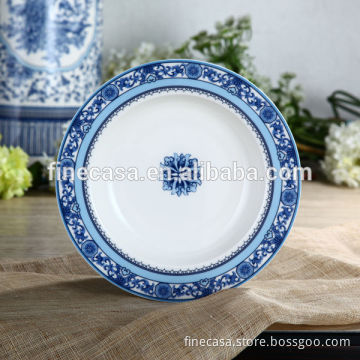 8.5 Inches Fine New Bone China Blue and White Porcelain Plate